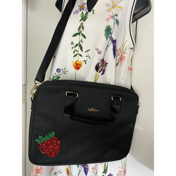 Kipling w/Customized Appliqués Large Blue Tote Bag - Picture 7 of 13